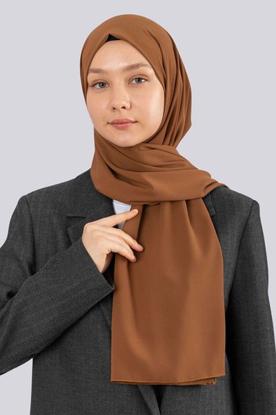 hijabchi Imported Medina Silk Shawl Soie De Medina Medinasilk Shawl Evening Dress Shawl - Milk Coffee