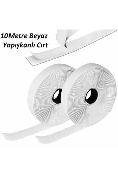 Kezban Tekstil 10 Metre Arkası Yapışkanlı Beyaz Cırt Cırtlı Bant - 2 Cm
