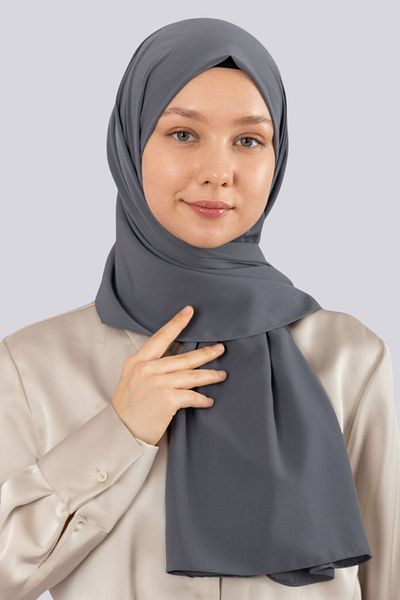 hijabchi Εισαγόμενο Μεταξωτό Σάλι Medine Soie De Medine Medinasilk Σάλι Βραδινό Φόρεμα - Καπνιστό