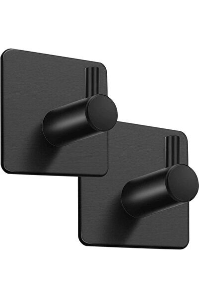 Zift Unique 2 Adet Paslanmaz Çelik Siyah Banyo Askısı / Bornoz Askısı / Havlu Askısı / Havluluk /paslanmaz Hooks