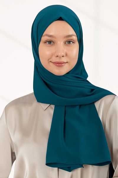 hijabchi Mătase Medina importată - verde petrol