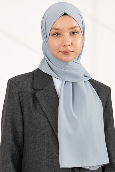 hijabchi Metallic Gray Imported Medina Silk