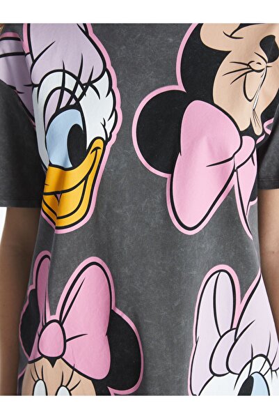 LC Waikiki Dámské tričko s krátkým rukávem s potiskem Mickey and Friends Crew Neck