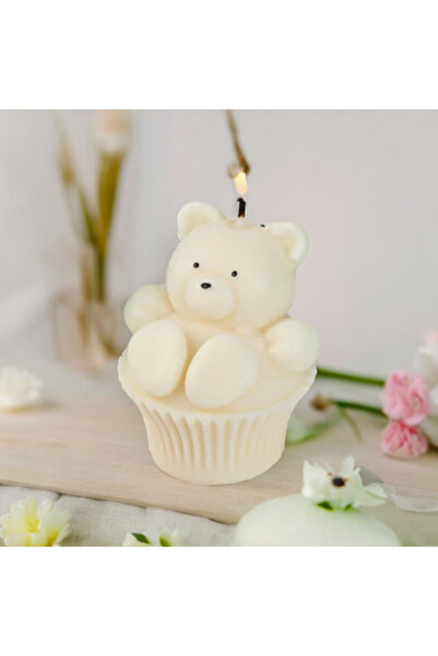 HOBİ YAP Cupcake'de Karikatür Ayıcık Silikon Mum Kalıbı