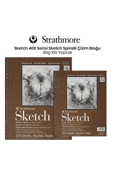 Strathmore Sketch Spiralli Blok 89g 100 Yaprak 400 Series