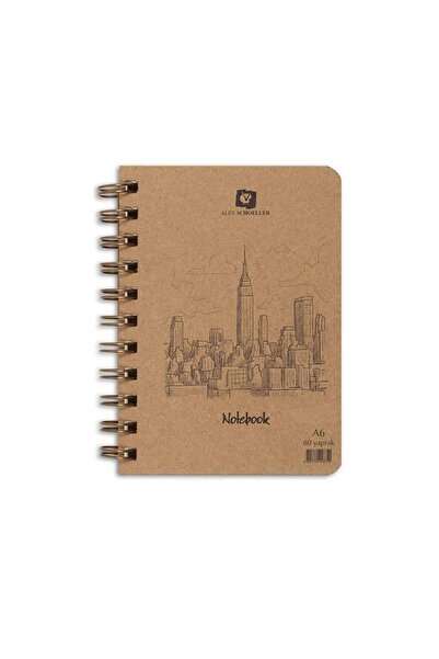 Alex Schoeller Caiet cu spirală Kraft Copertă rigidă 70 gr A6 80 coli Linieată