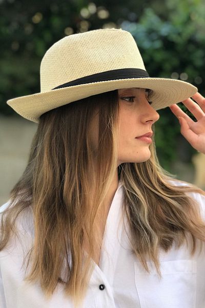 novon Straw Ribbon Panama Hat