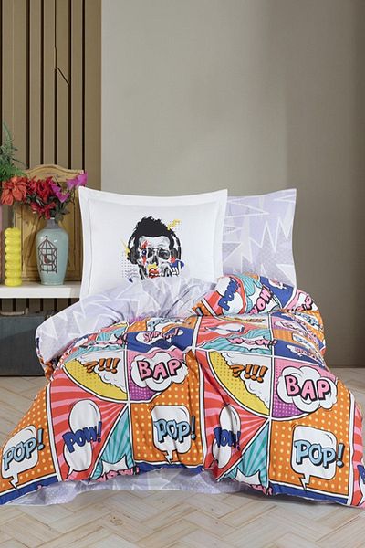 Hobby Wow!Multicolor Poplin Single Bedding Set