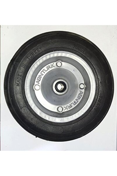 abnturk 34cm Çelik Jantlı El Arabası Tekeri 335x75 Burçlu Dublex Patlamaz Kauçuk Dolgu El Arabası Tekerleği