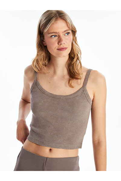 LC Waikiki Γυναικείο εσώρουχο LCW Vision U-Neck Straight Strap Crop