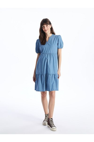 LC Waikiki Φόρεμα LCW Maternity Jean - Missed Collar, κοντομάνικο