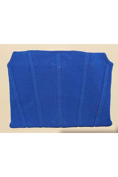 Dilvin 1019 Model - Dark Blue Knitwear Undershirt with Back Zipper