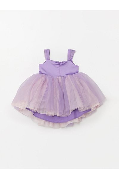 LC Waikiki LCW Lace Strap Square Neck Dress for Baby Girl
