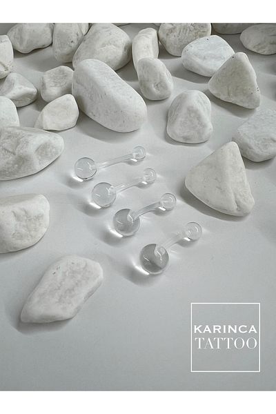 Karınca Piercing Transparent Bioplast Belly Piercing for Pregnant Piercing - No Allergy, Suitable for First Piercing (Ant Tattoo)