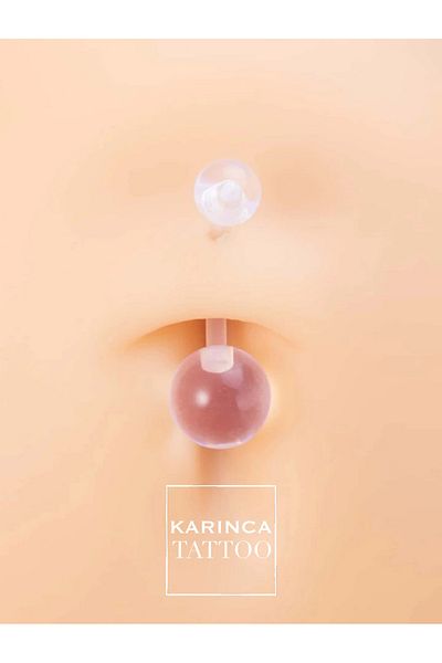 Karınca Piercing Transparent Bioplast Belly Piercing for Pregnant Piercing - No Allergy, Suitable for First Piercing (Ant Tattoo)