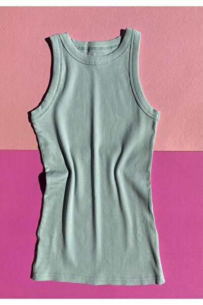 Ahmio 3-Piece Premium Texture Plum, Black and Green Halter Neck Camisole T-Shirt Cotton Women's Athlete