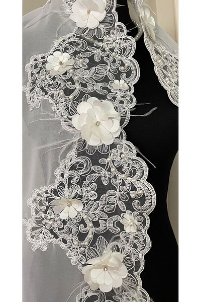 Lady Rio Mevlit Cover,Shal,Mevlit Shal,Circumcision Mother's Shal,Special Day Shal, 3 Sizes, Stone, Pearl, Feature Detail