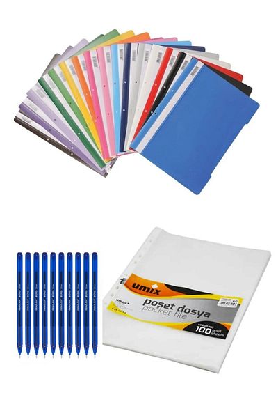 FİYPER Bag and Ring Binder - Ballpoint Pen Office Set