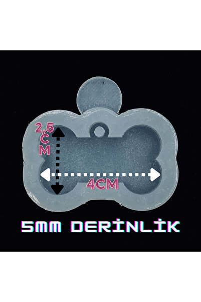 Aj Resincraft Epoksi Silikon Kalıp / Kemik Figürlü Küçük Künye,isimlik / Kemik Künye