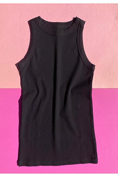 Ahmio White, Black and Plum Colored 3-Piece Set Halter Collar Cotton Women's T-Shirt Camisole Tank Top