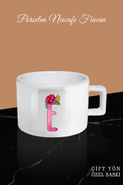 yhfoto كوب بتصميم زهور وردية - كوب قهوة أبيض - كوب قهوة زجاجي