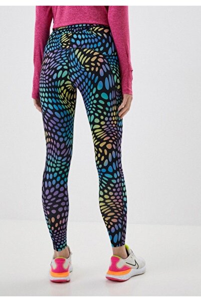 Nike Dri-Fit Run Division Printed Mid-Rise Running Renkli Kadın Tayt