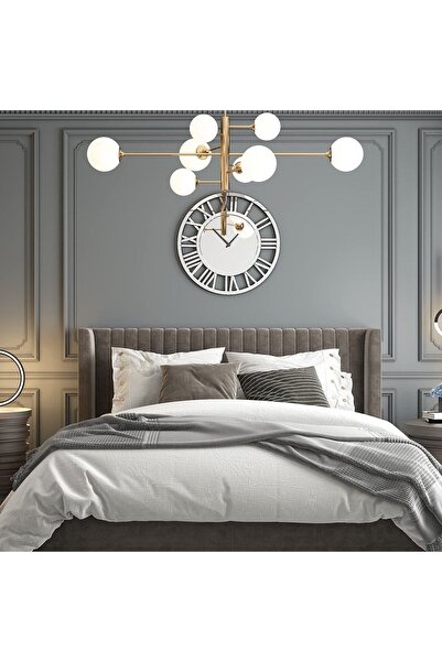 EYKA STORE Lüks Dekoratif 60 Cm Büyük Boy Aynalı Pleksi Duvar Saati