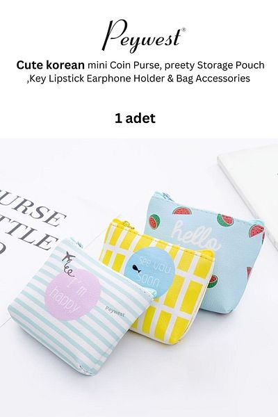 PEYWEST 11x9 Cm Mini Keychain Women's Hand Wallet - Multi-Purpose Coin Purse