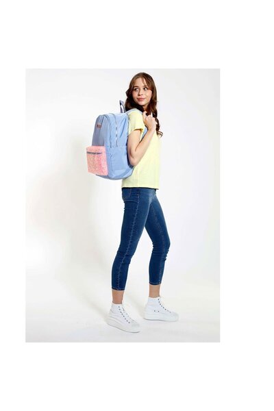 KAUKKO K1521 Brıght Sırt Çantası Taşlı Floral Mavi