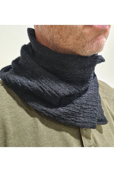 Leylace Spring Men's Black Muslin Cotton Fabric Neck Collar-5, Father's Day Gift