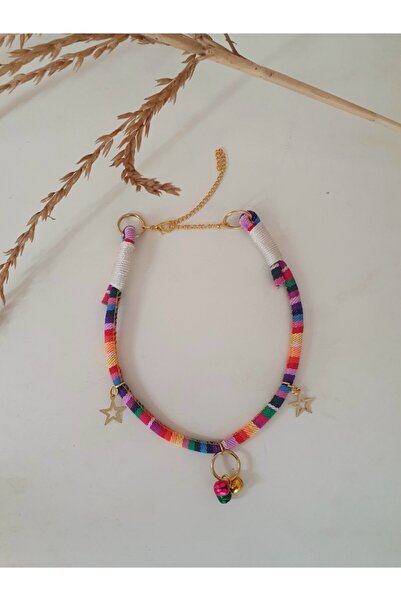 Loyal Friend Store Zilli Ayarlanabilir Köpek Boyun Tasması Bohem Köpek Kolyesi 45-60 cm