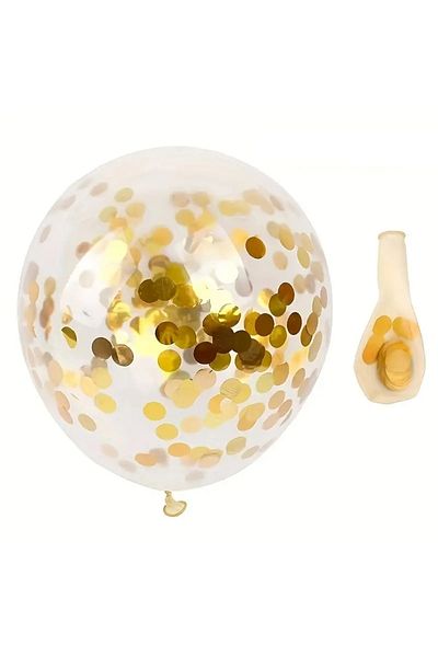Konsept Sepeti Happy Birthday Black Banner - Birthday Balloon Set with Shiny Leaves and 5 Confets