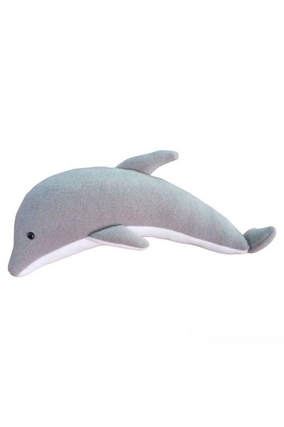 UgurToyss Light Gray 37 cm Dolphin Toy Fish Sleeping Companion Cute Dolphin Plush Toy