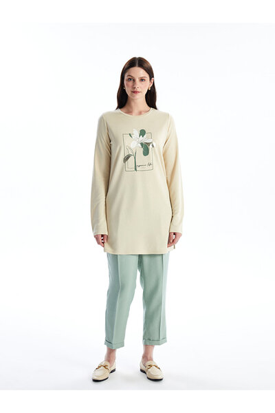 LC Waikiki LCW Crew nyakú női tunika - nyomtatott