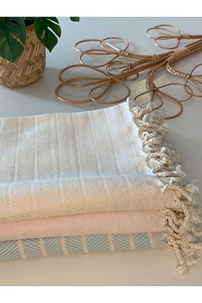 Mujo Baby&Kids 100% Organic Cotton - Fish Back Woven Beach-bathroom-pool-hamam Loincloth - 90*180 Cm