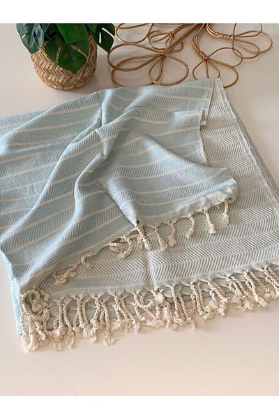Mujo Baby&Kids 100% Organic Cotton - Fish Back Woven Beach-bathroom-pool-hamam Loincloth - 90*180 Cm