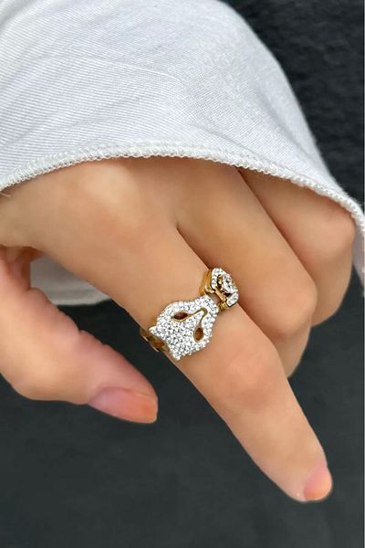 Only Vogue 2 Years Warranty - Figured Documented Tiger Steel Adjustable Ring