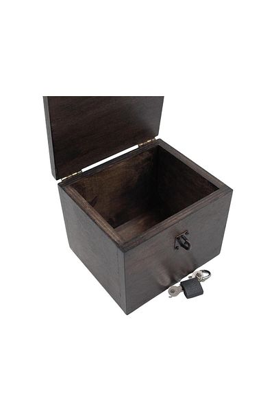t tun's woods Black Wooden Cube - 10cm Converged Locked Measure Welded
