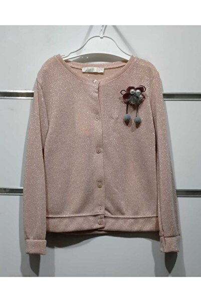 nk kids Kız Çocuk Pembe Simli  Hırka