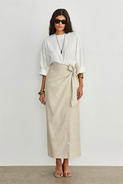 The Moda Keten Karışımlı Uzun Kollu Bluz