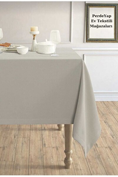 PerdeYap1980 مفرش طاولة بلون حجري مخملي 12480-لون حجري