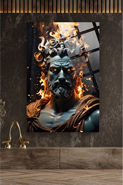 TAULART Bustul lui Zeus 4 mm Pictură de lux din sticlă temperată de înaltă de...