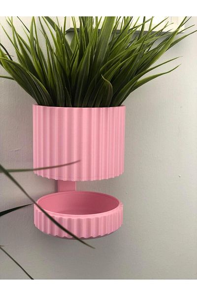 Plodna House Pink Stripe Striped Wall Mounted Flower Pot