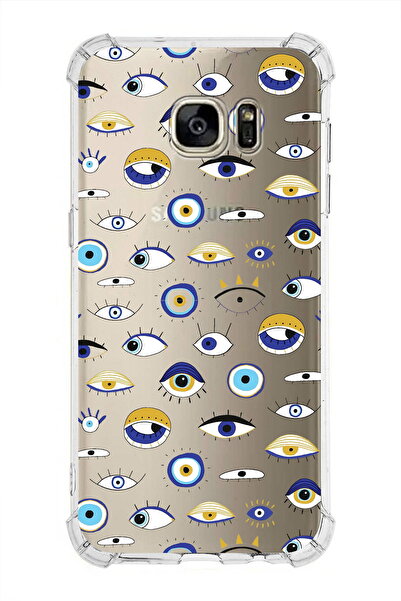 PrintiFy جراب PrinriFy متوافق مع هاتف Samsung Galaxy S7 Edge مزود بخرزة عين ا...