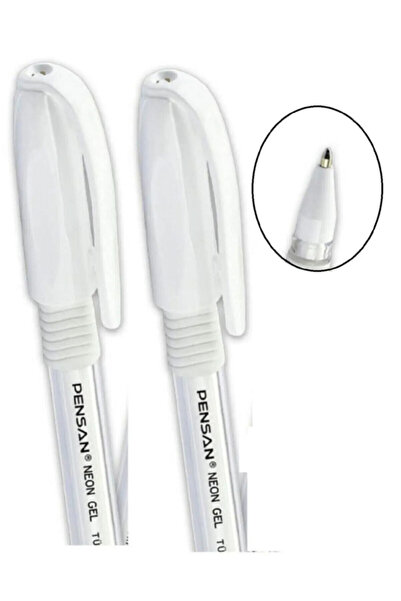 Pensan قلم حبر جاف أبيض نيون (2 قطعة)