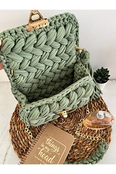 CHQEL Women's Peanut Model Handmade Crochet Combed Cotton Thread Bag & Hand, Shoulder and Cross Use Luxury Bag