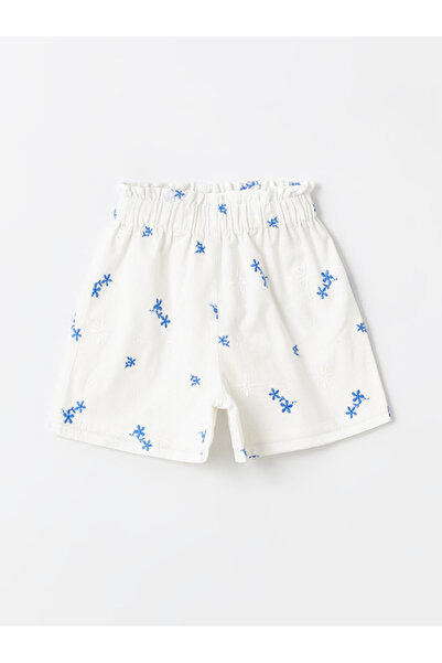 LC Waikiki Lcw Floral Baby Girl Shorts with Elastic Waist