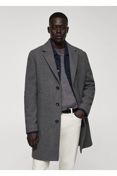 MANGO Man Wool Lightweight Reversible Coat
