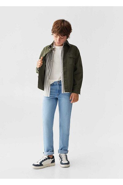 MANGO Kids Blugi Albastru Pentru Copii