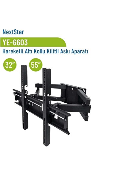 Nextstar Ye-6603 32" - 55" Hareketli Tv Askı Aparatı 6 Kollu Kilitli (32/55 I...
